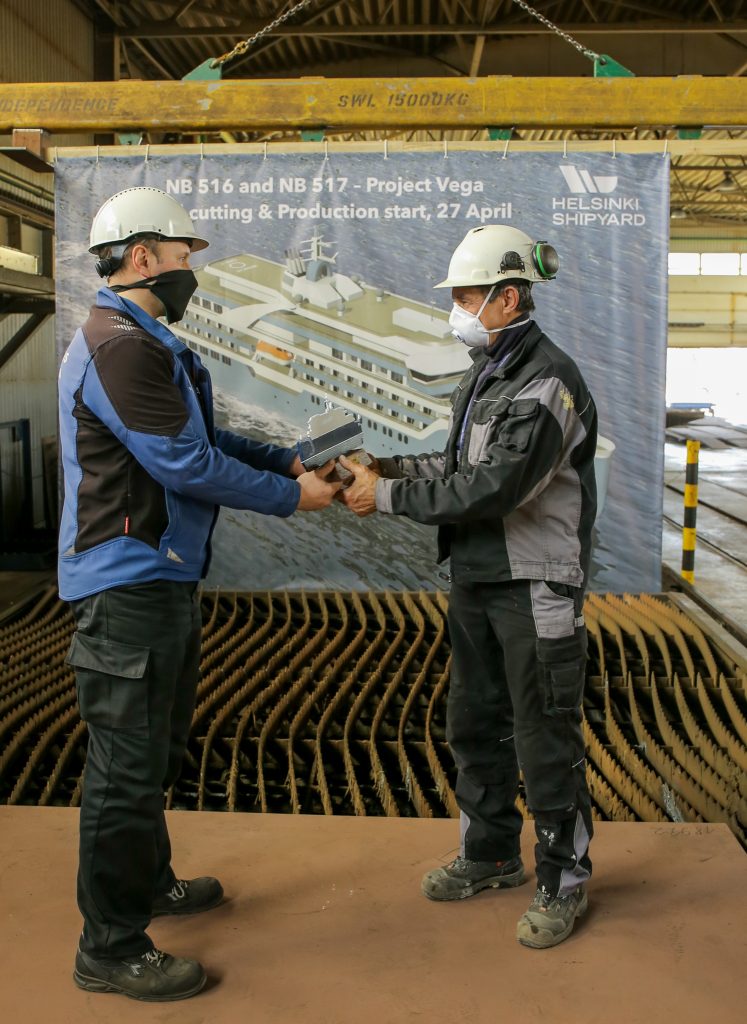 The production of the luxury expedition cruise vessels started today