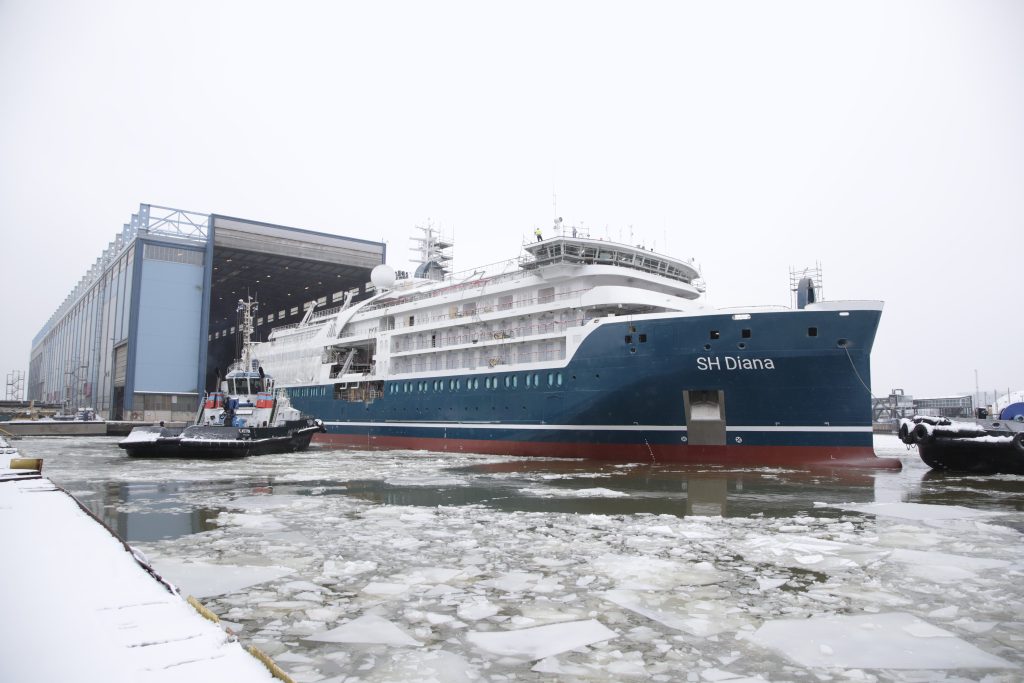 THE THIRD EXPEDITION CRUISE SHIP IN THE VEGA SERIES PREPARING FOR SEA TRIALS